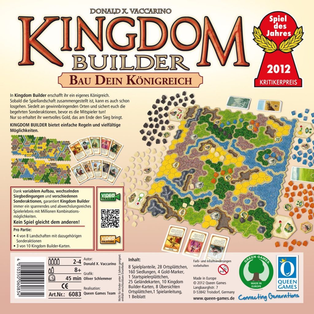 Queen Games 6083 - Kingdom Builder, Spiel des Jahres 2012